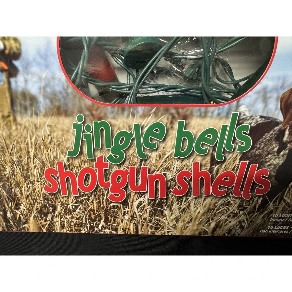 Jingle Bell Shotgun Shell Novelty Lights 6 Red & 6 Green Working Extra Bulbs